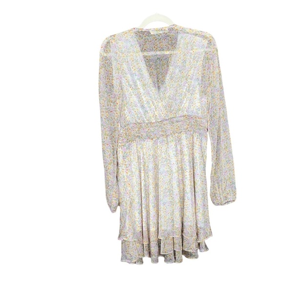 NEW Elodie Long Sleeve Drawstring Waist Dress Pink Yellow White M Lightweight - Picture 5 of 14